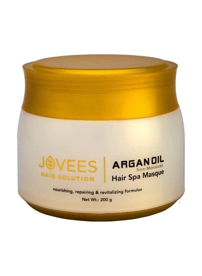 Jovees Herbal Argan Oil Hair Spa Masque For Dry & Damaged Hair | Intense Moisturizing Mask Provides deep conditioning & strength | With Moroccan Argan and Jojoba Oil | Gives Soft & Healthy Hair 200gm - Image 1